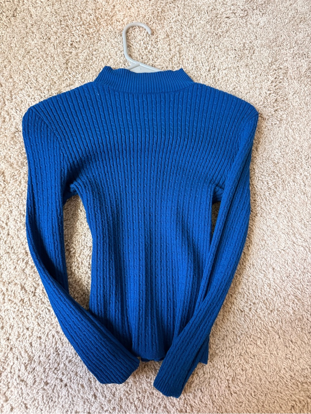Active USA Royal Blue Ribbed Mock Neck Sweater